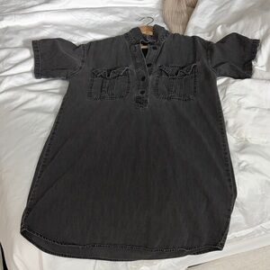 Madewell Washed Black Short Sleeve Shirt Dress